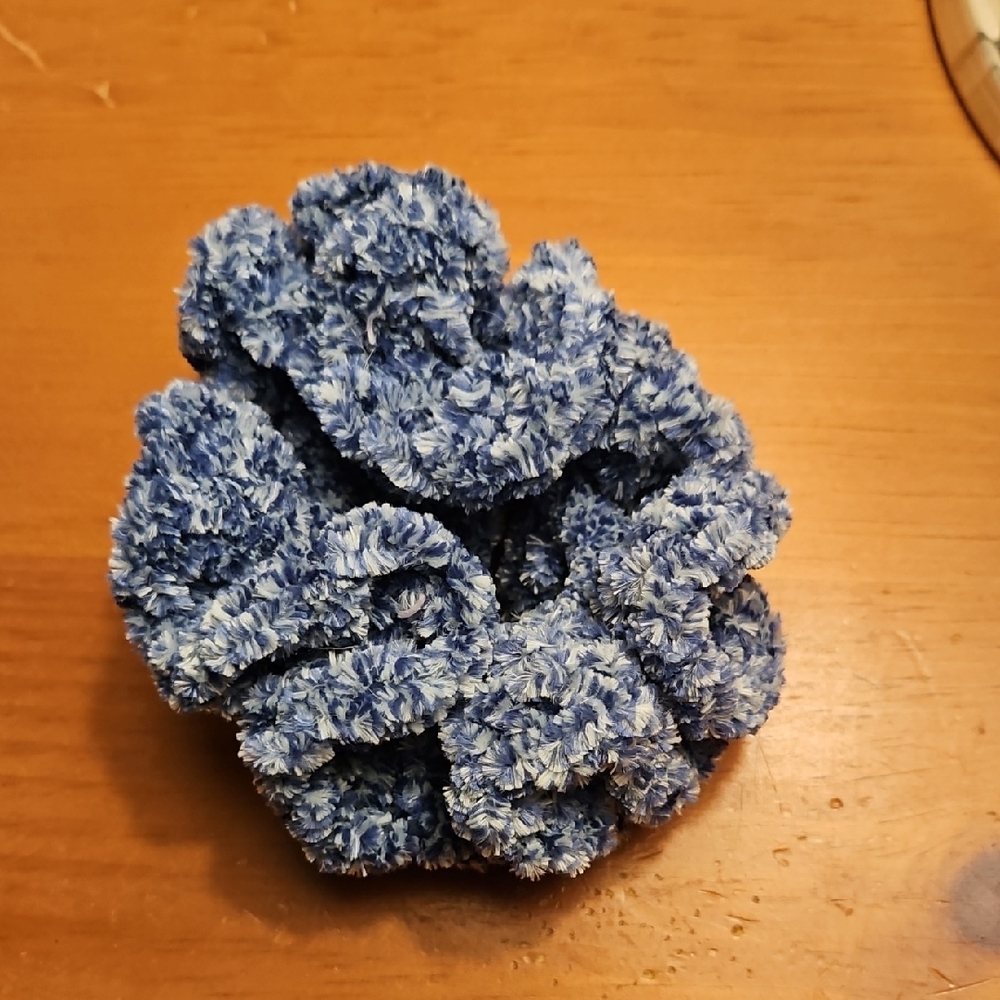 🌟3/$10🌟Handcrafted Plush Blue Chenille Scrunchie